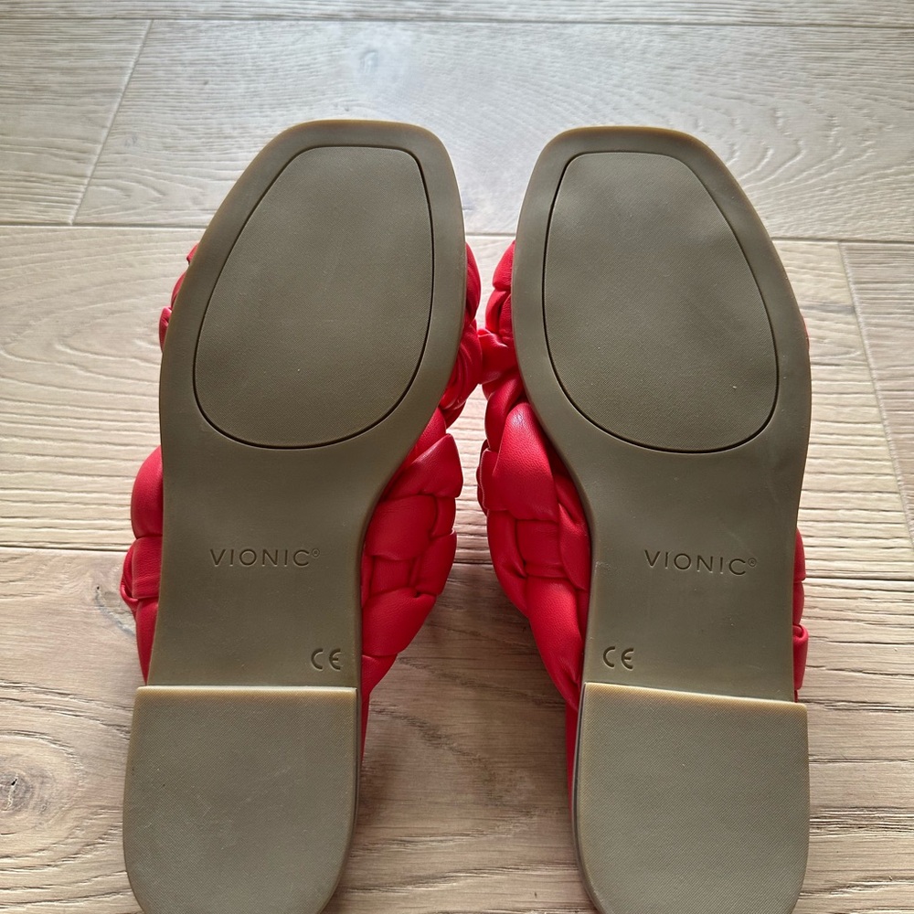 Vionic Red Braided Sandals Square Toe - image 3